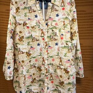 Western Themed Button-Up Shirt